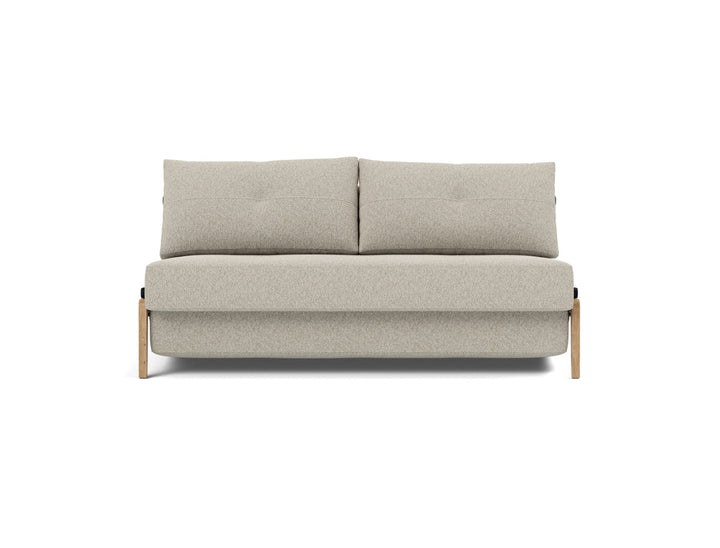 Canapea extensibila Cubed Wood 160x200cm, tesatura la alegere #material_539-boucl-beige
