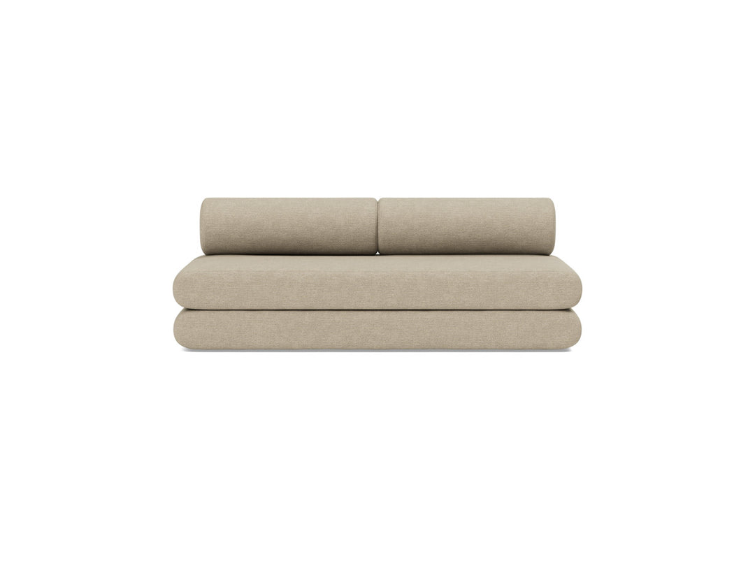 Canapea extensibila Circlus cu perne rotunde 180x200cm, tesatura la alegere #material_356-taura-sand
