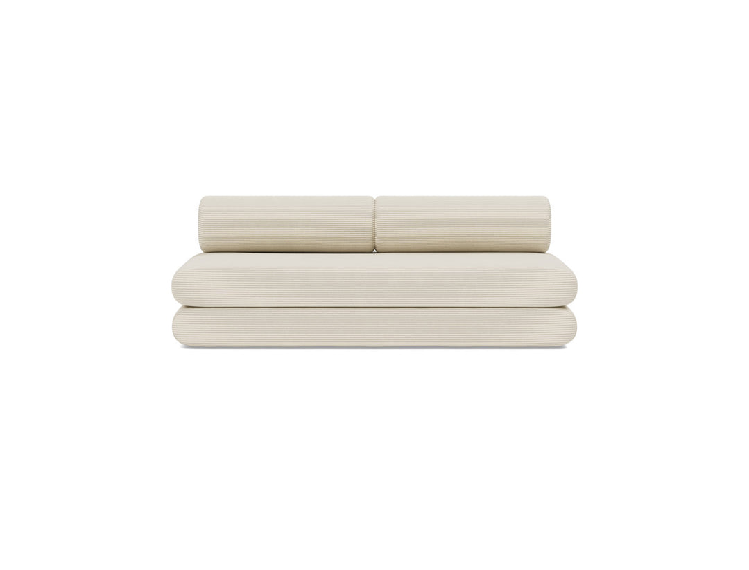 Canapea extensibila Circlus cu perne rotunde 180x200cm, tesatura la alegere #material_594-corduroy-ivory