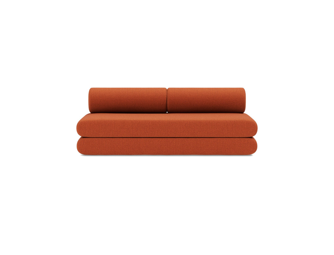 Canapea extensibila Circlus cu perne rotunde 180x200cm, tesatura la alegere #material_412-esina-rust-orange