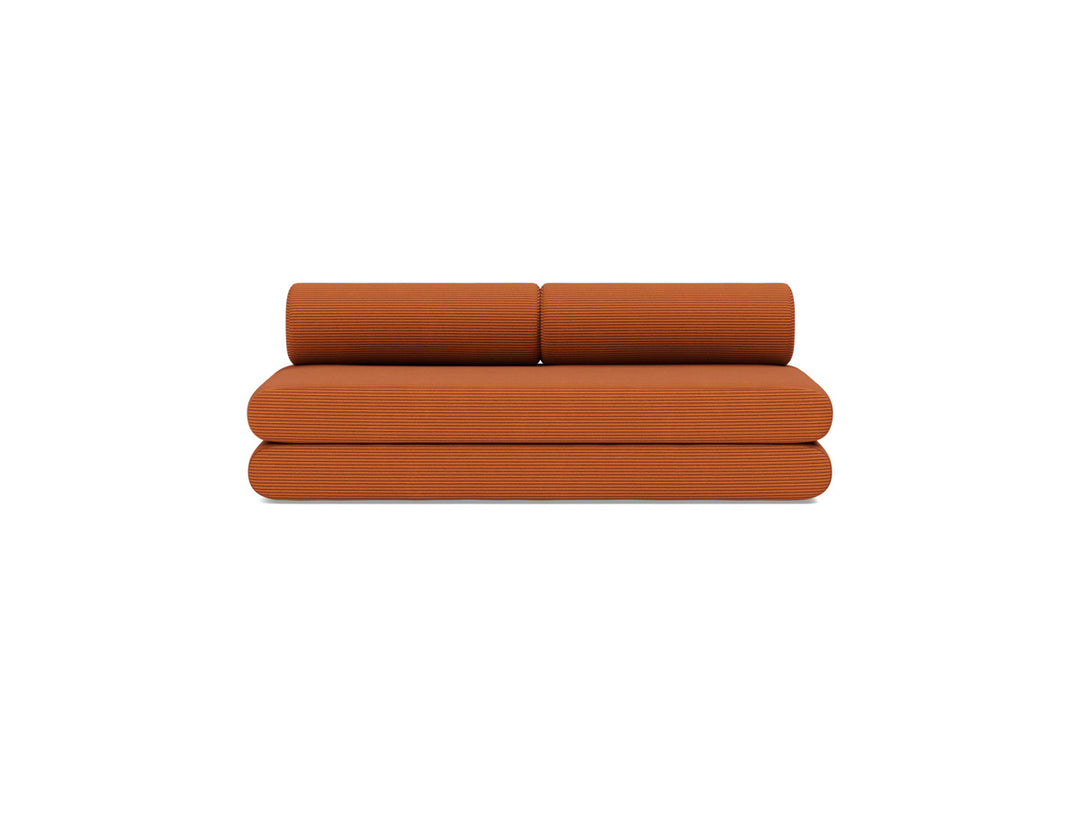 Canapea extensibila Circlus cu perne rotunde 180x200cm, tesatura la alegere #material_595-corduroy-burnt-orange