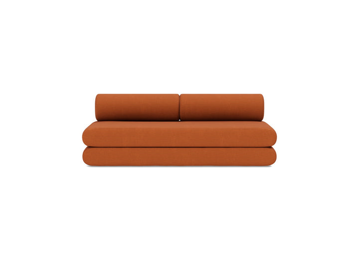Canapea extensibila Circlus cu perne rotunde 180x200cm, tesatura la alegere #material_595-corduroy-burnt-orange