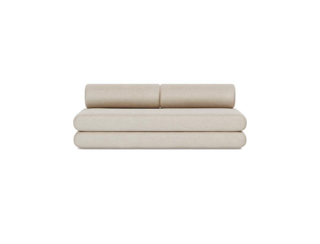 Canapea extensibila Circlus cu perne rotunde 180x200cm, tesatura la alegere #material_586-phobos-latte