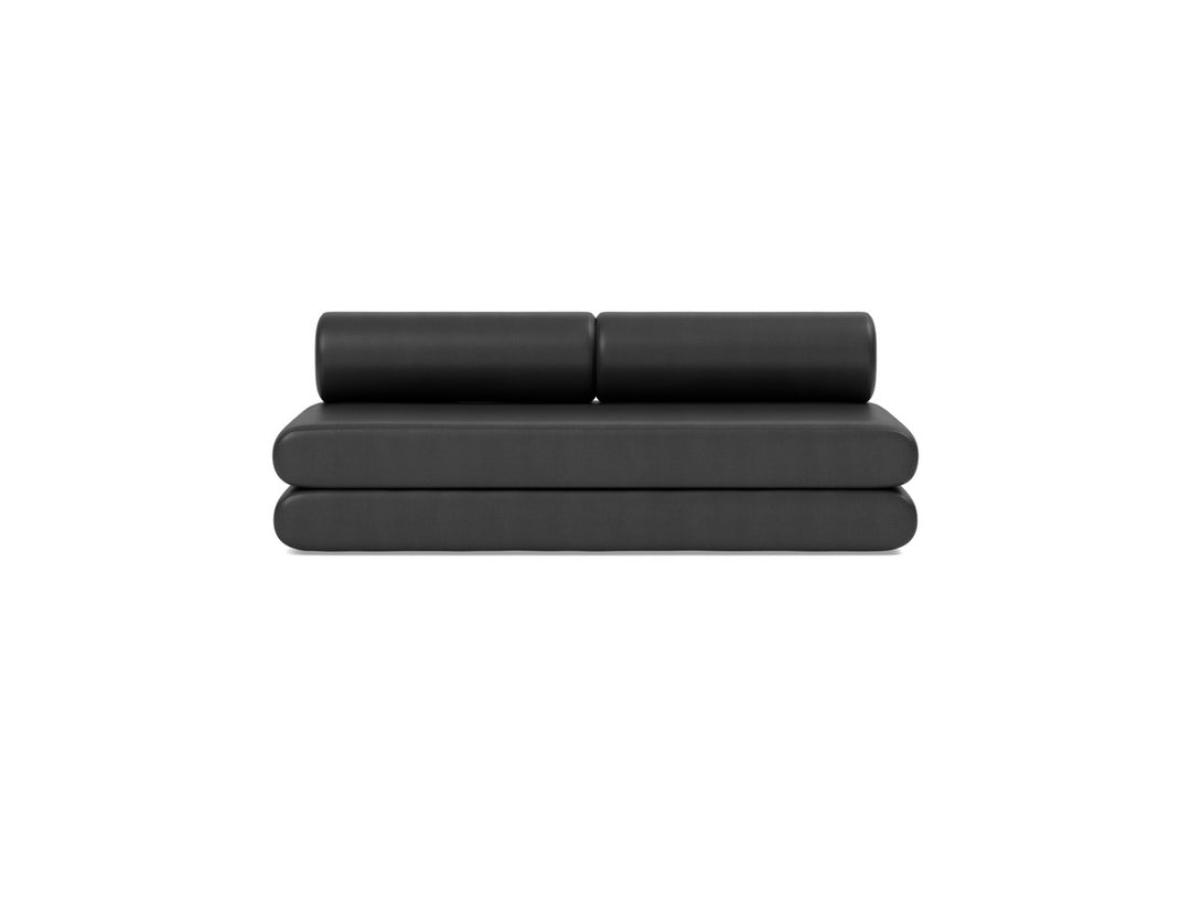 Canapea extensibila Circlus cu perne rotunde 180x200cm, tesatura la alegere #material_550-faunal-black