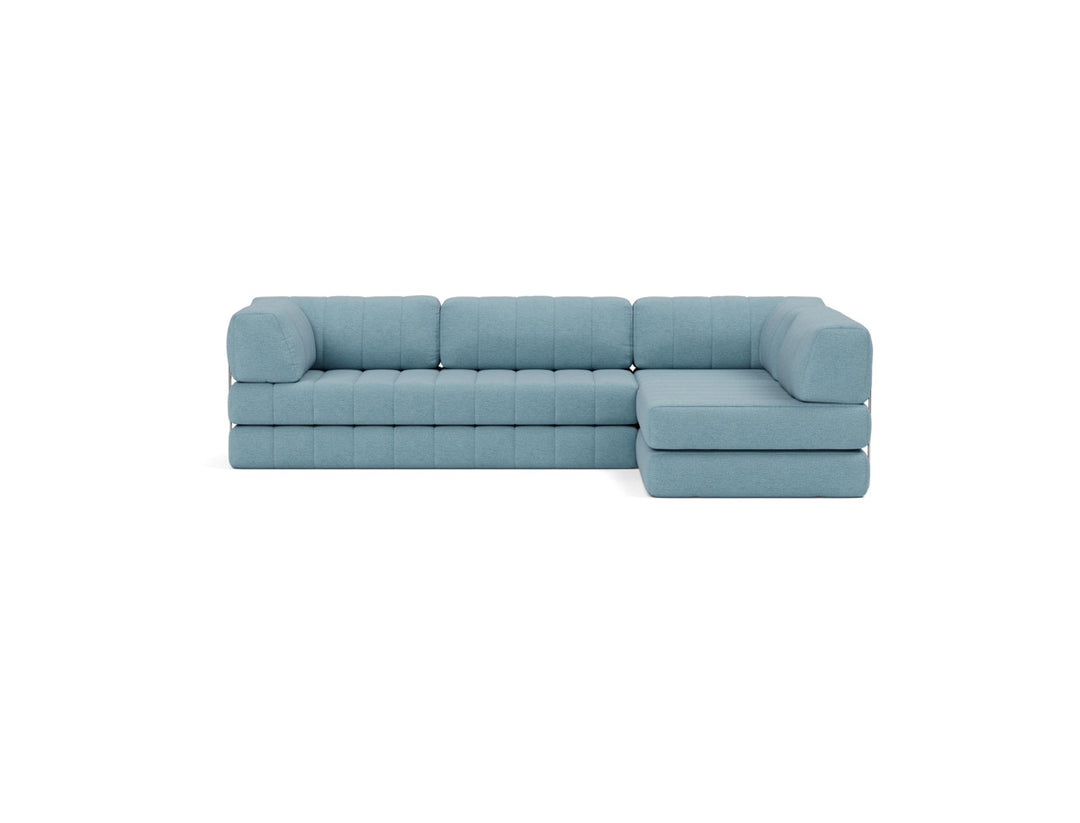Canapea extensibila cu sezlong CozyPad L-Shape 312x208cm, tesatura la alegere #material_525-mixed-dance-light-blue
