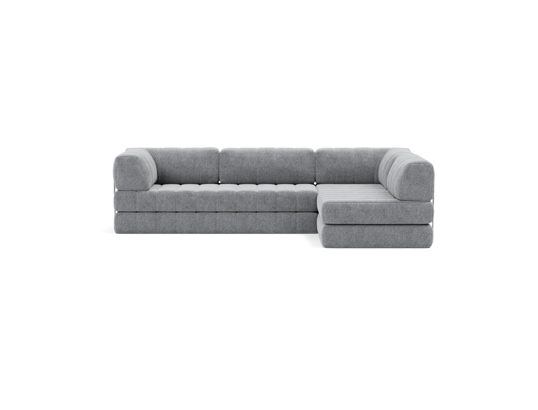 Canapea extensibila cu sezlong CozyPad L-Shape 312x208cm, tesatura la alegere #material_565-twist-granite