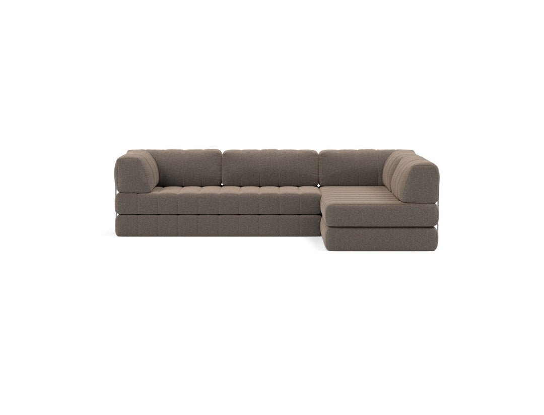 Canapea extensibila cu sezlong CozyPad L-Shape 312x208cm, tesatura la alegere #material_530-boucl-taupe