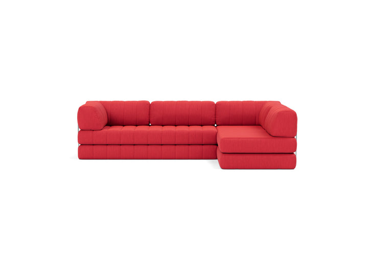 Canapea extensibila cu sezlong CozyPad L-Shape 312x208cm, tesatura la alegere #material_511-elegance-red