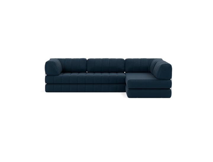 Canapea extensibila cu sezlong CozyPad L-Shape 312x208cm, tesatura la alegere #material_528-mixed-dance-blue