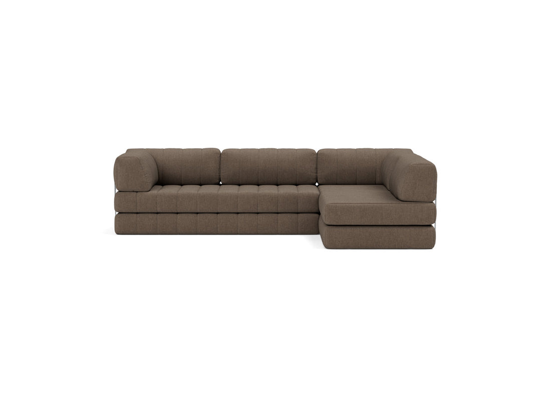 Canapea extensibila cu sezlong CozyPad L-Shape 312x208cm, tesatura la alegere #material_411-esina-cedar-brown