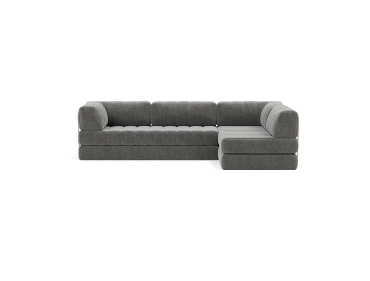 Canapea extensibila cu sezlong CozyPad L-Shape 312x208cm, tesatura la alegere #material_563-twist-charcoal