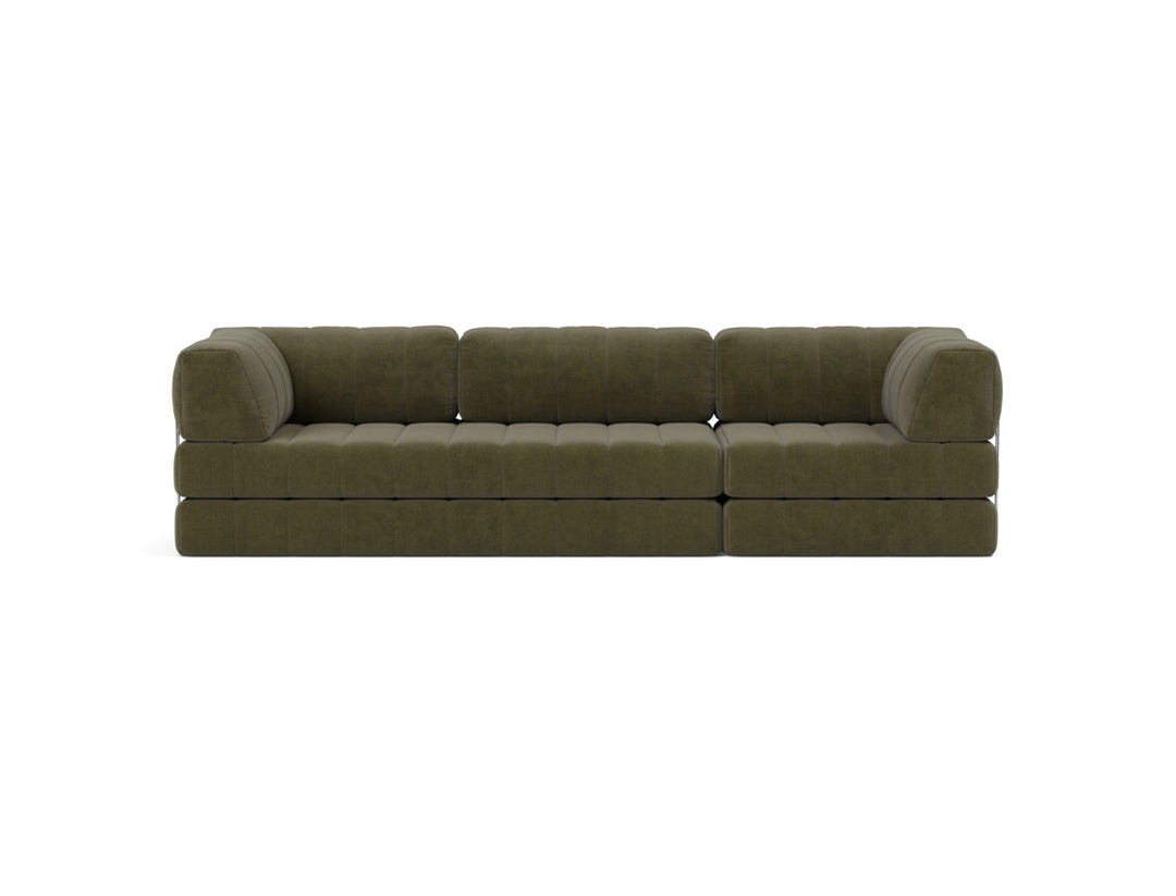 Canapea extensibila CozyPad Grand cu brate 312cm, tesatura la alegere #material_316-cordufine-pine-green