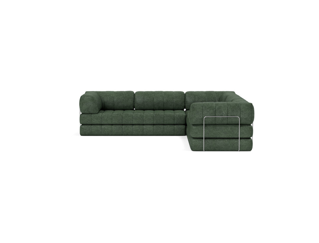 Canapea extensibila de colt CozyPad cu brate 312x312cm, tesatura la alegere #material_281-avella-pine-green