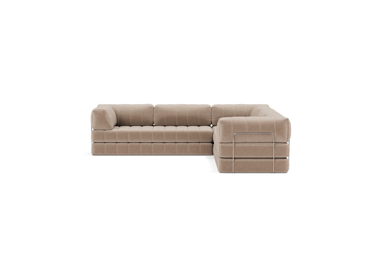 Canapea extensibila de colt CozyPad cu brate 312x312cm, tesatura la alegere #material_417-esina-mocha