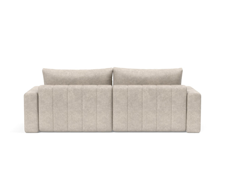 Canapea extensibila cu sezlong si brate, Akello, Avella Sand, 187x200 cm