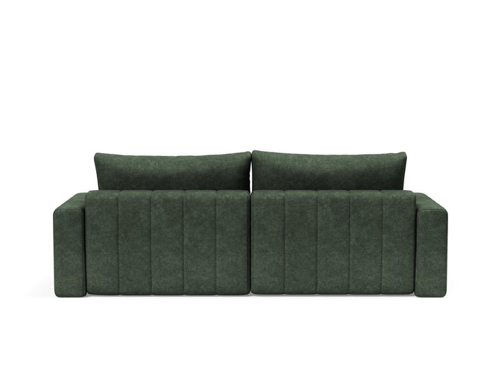Canapea extensibila cu sezlong si brate, Akello, Avella Pine Green, 187x200 cm