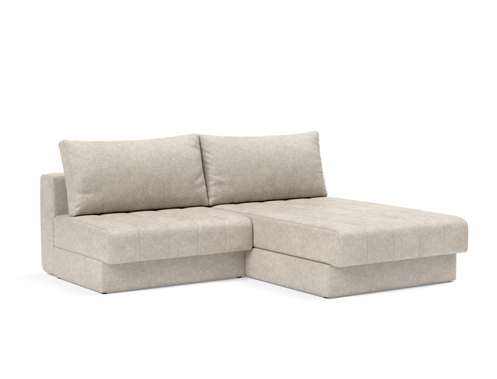 Canapea extensibila cu sezlong, Akello, Avella Sand, 187x200 cm