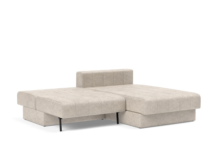 Canapea extensibila cu sezlong, Akello, Avella Sand, 187x200 cm
