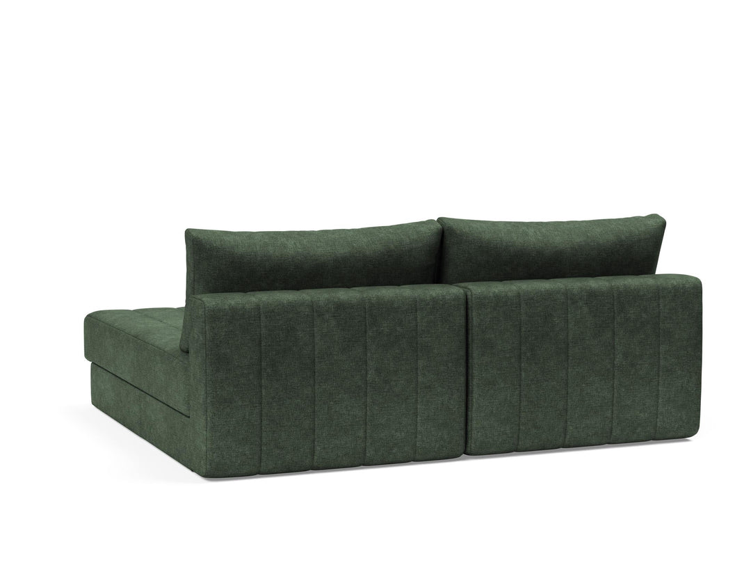 Canapea extensibila cu sezlong, Akello, Avella Pine Green, 187x200 cm
