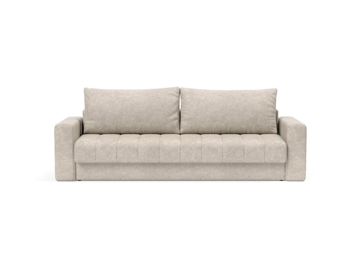 Canapea extensibila cu brate, Akello, Avella Sand, 140x200 cm