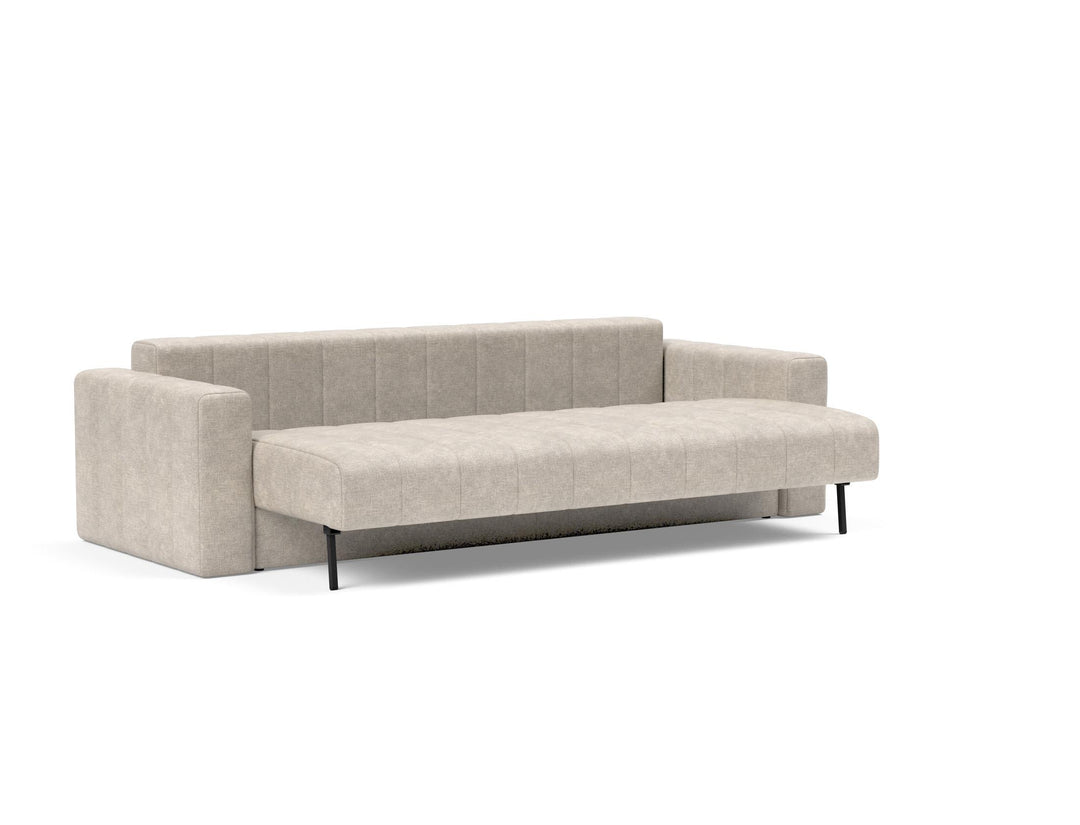 Canapea extensibila cu brate, Akello, Avella Sand, 140x200 cm