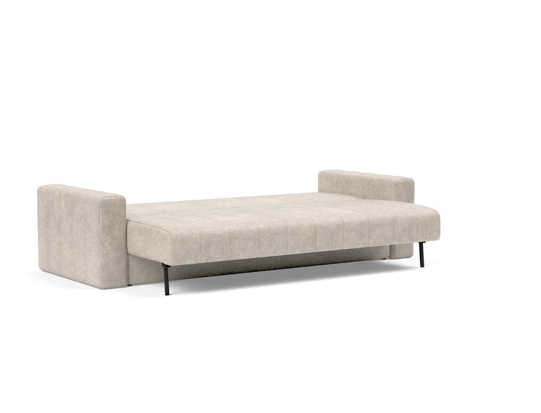 Canapea extensibila cu brate, Akello, Avella Sand, 140x200 cm