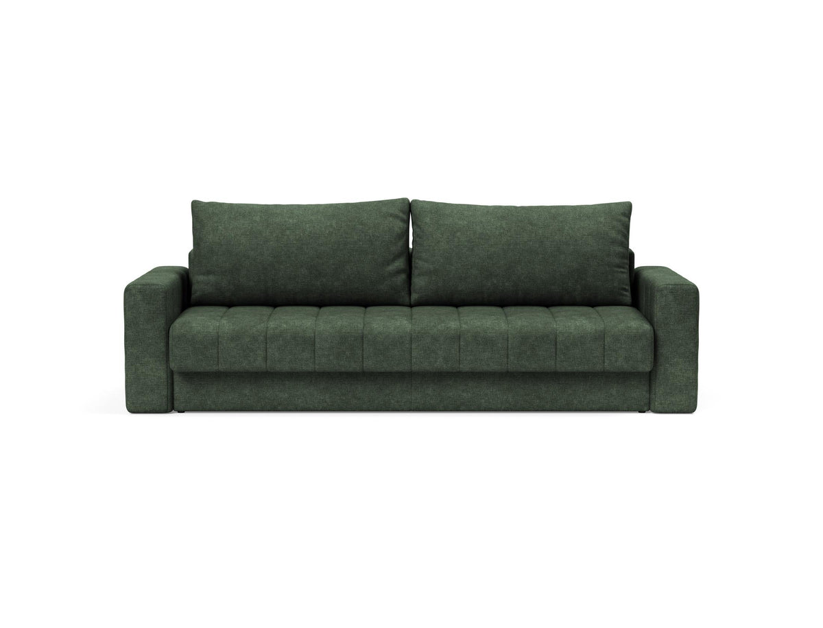 Canapea extensibila cu brate, Akello, Avella Pine Green, 140x200 cm