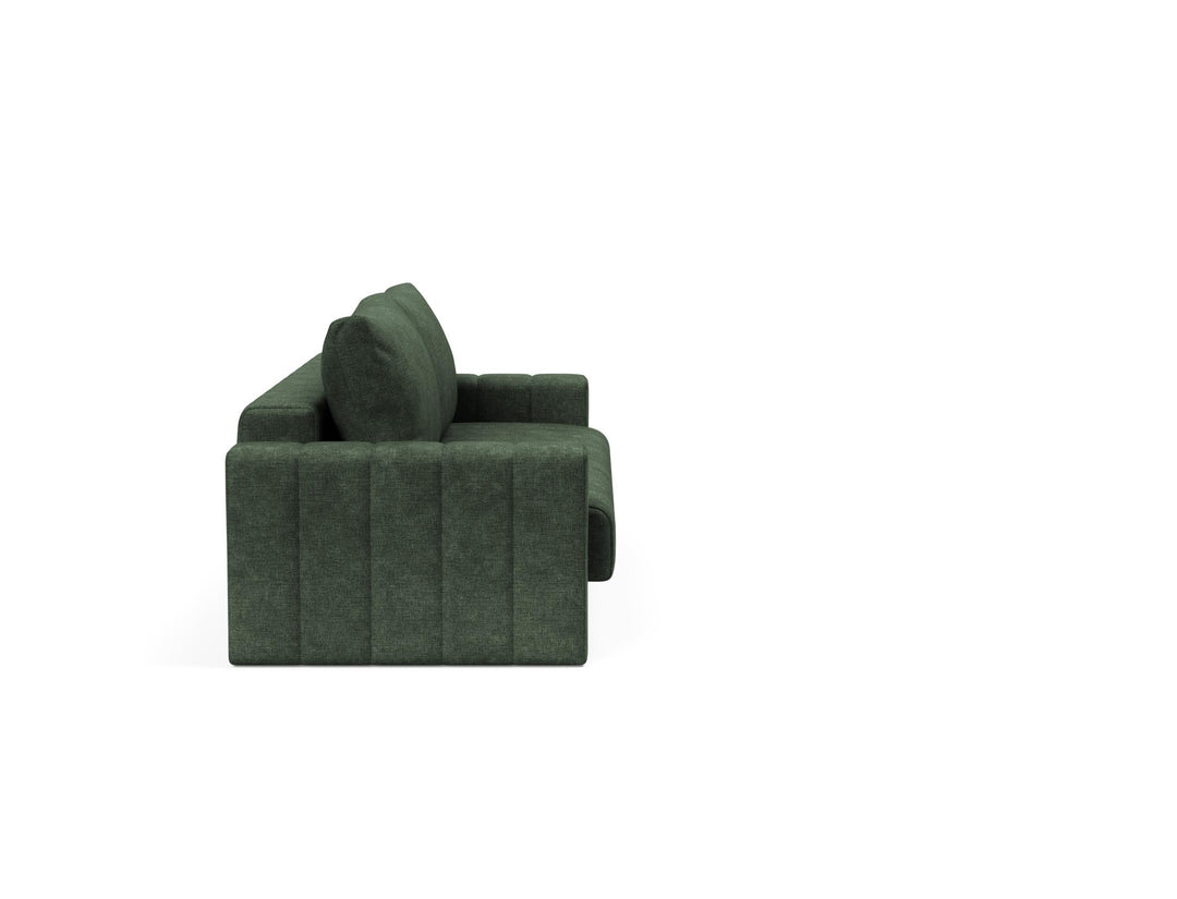 Canapea extensibila cu brate, Akello, Avella Pine Green, 140x200 cm