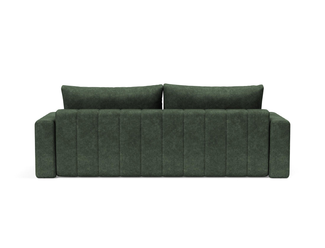 Canapea extensibila cu brate, Akello, Avella Pine Green, 140x200 cm
