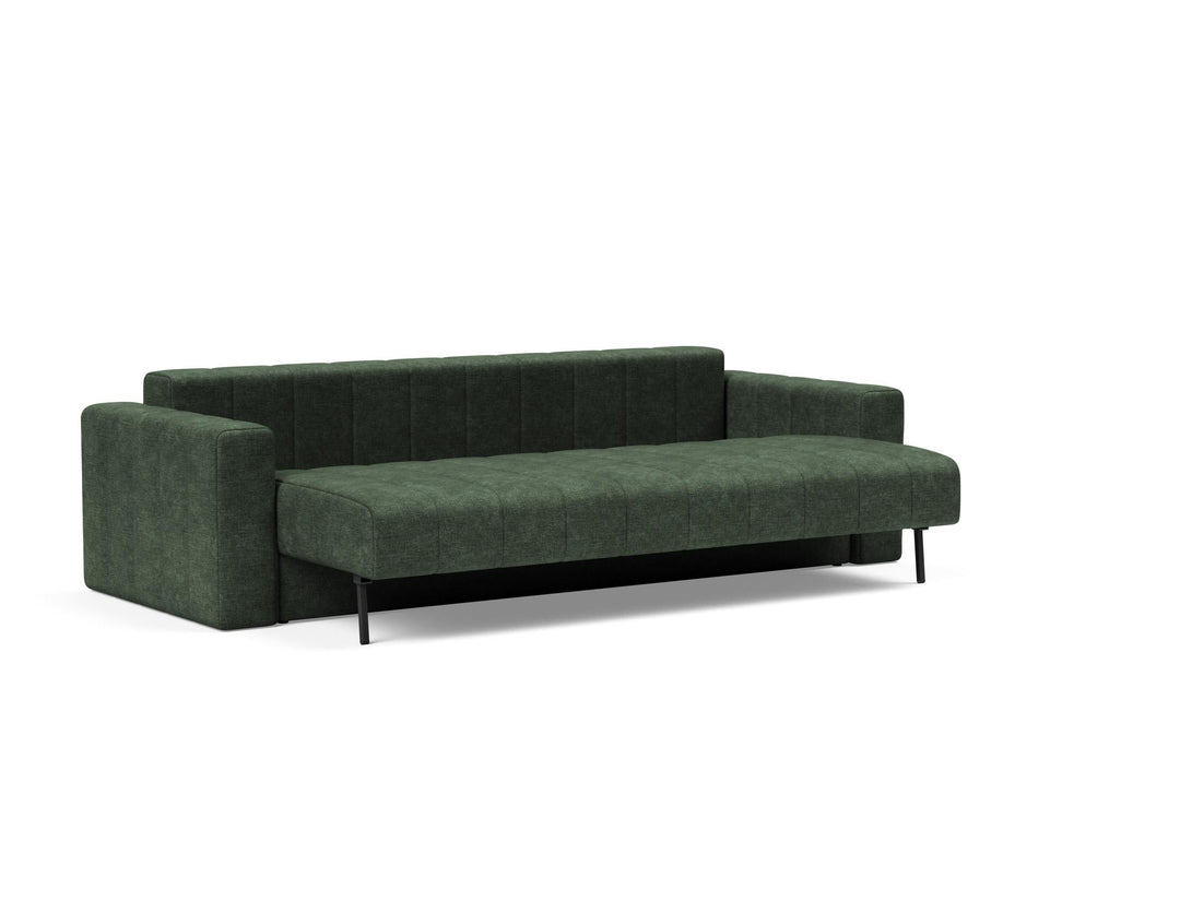 Canapea extensibila cu brate, Akello, Avella Pine Green, 140x200 cm