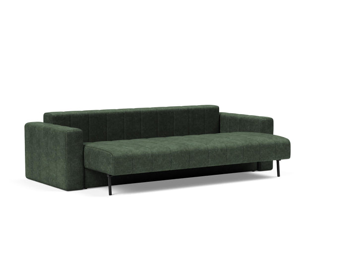 Canapea extensibila cu brate, Akello, Avella Pine Green, 140x200 cm