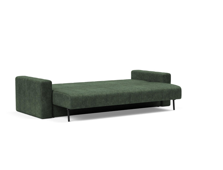 Canapea extensibila cu brate, Akello, Avella Pine Green, 140x200 cm