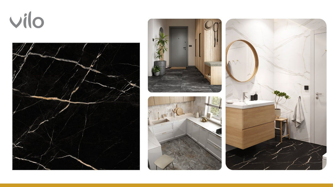 Pardoseala SPC Stone VOX 60x60 Calacatta Black, 1 cutie 1.44 mp VOX Profile