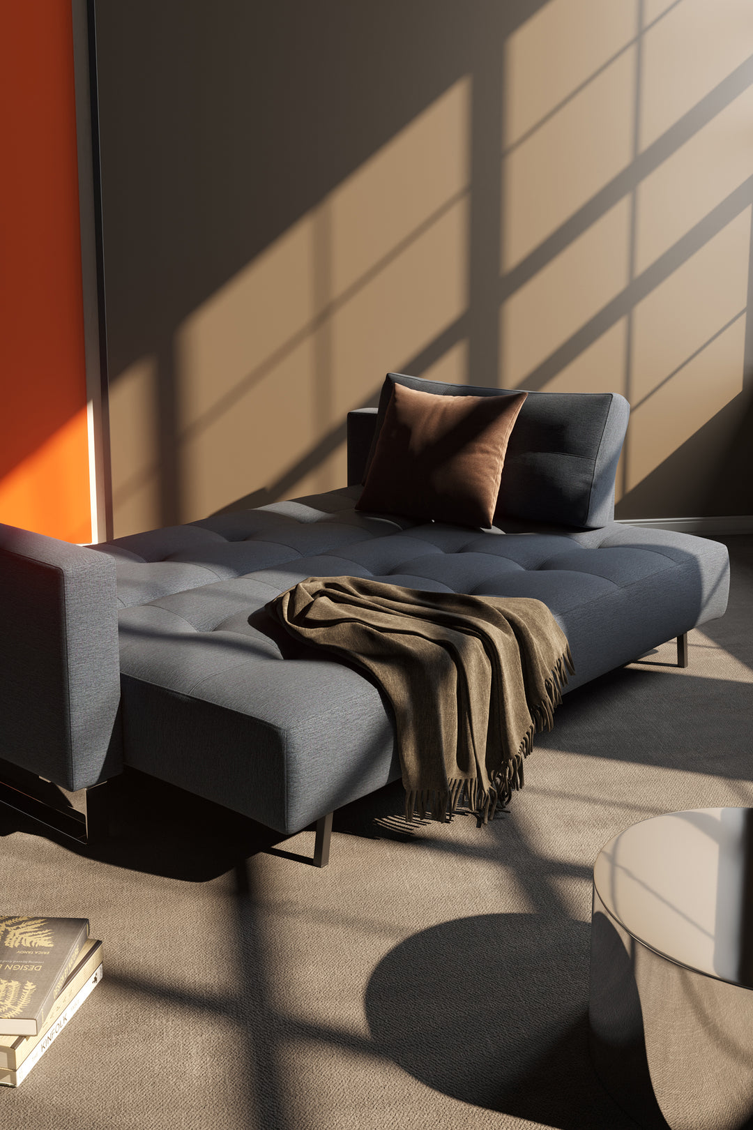 Canapea extensibilă Innovation Living Cassius Del, tapițerie 528 Mixed Dance Blue - fotografie de ambianță