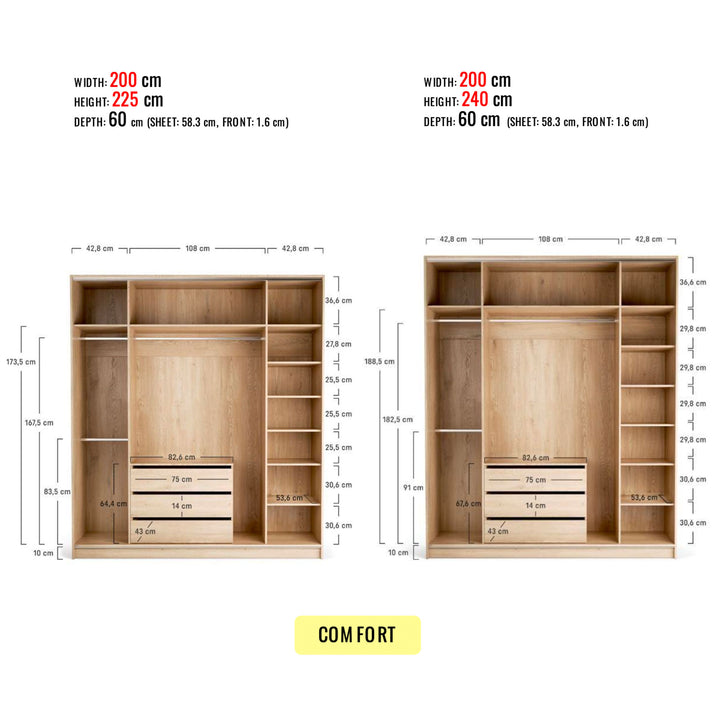 Interior Comfort dulap Stor inaltime 225/240 cm