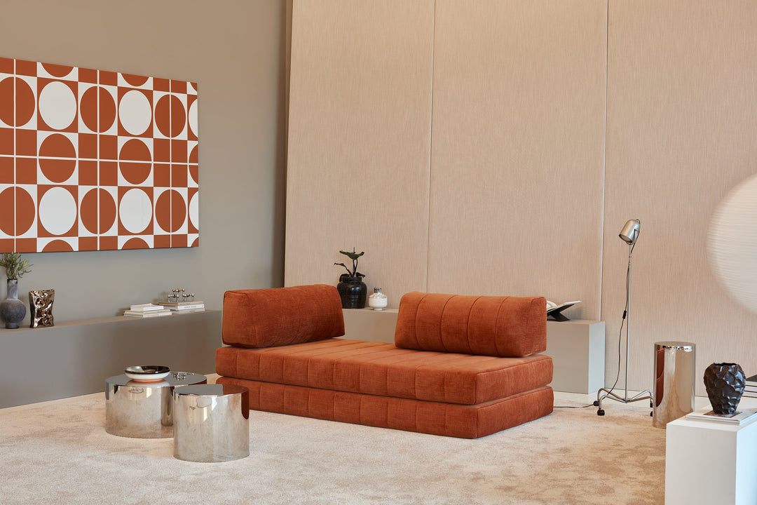 Canapea extensibila CozyPad Esina Rust Orange 208x208cm