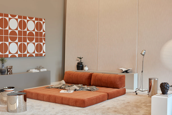 Canapea extensibila CozyPad Esina Rust Orange 208x208cm