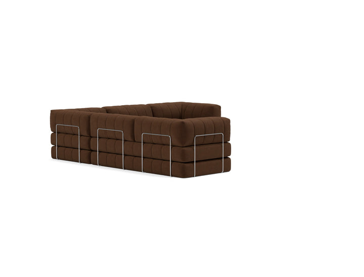 Canapea extensibila de colt CozyPad cu brate Taura Cappuccino 312x312cm