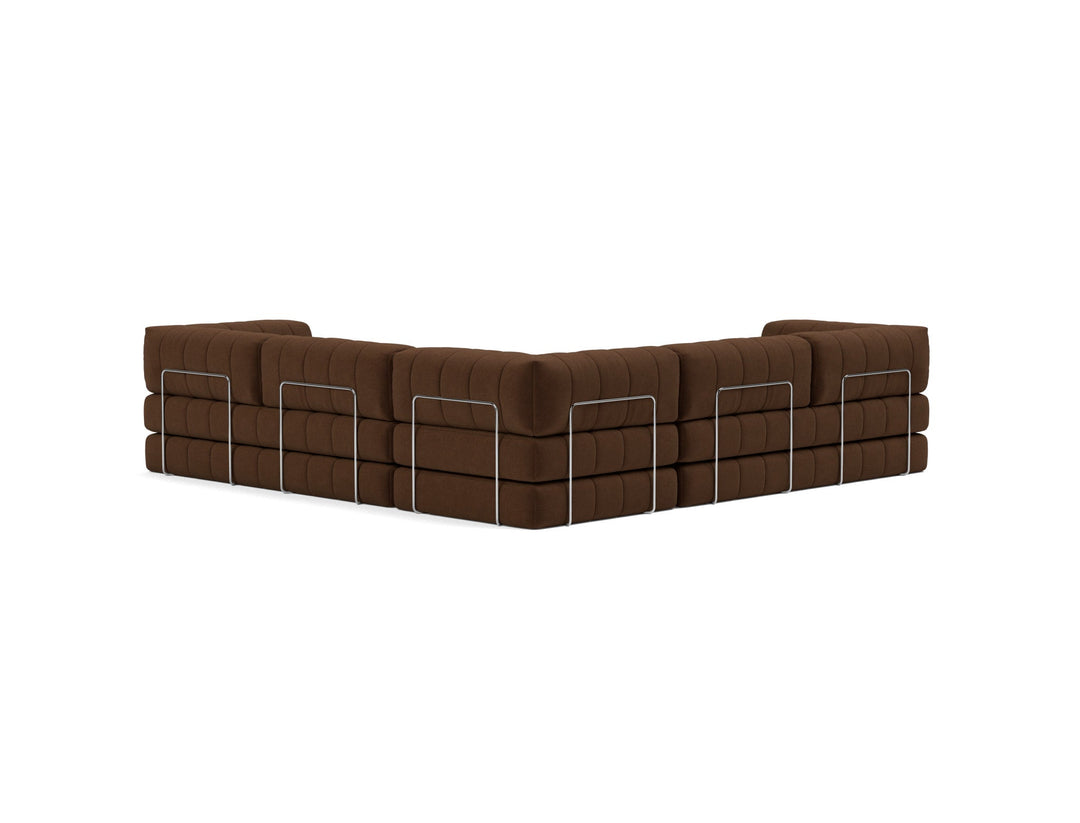 Canapea extensibila de colt CozyPad cu brate Taura Cappuccino 312x312cm