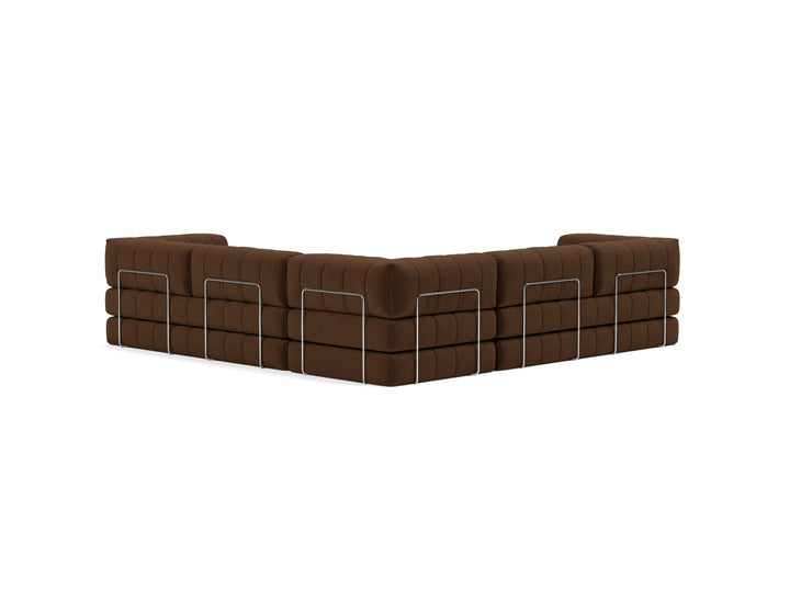 Canapea extensibila de colt CozyPad cu brate Taura Cappuccino 312x312cm