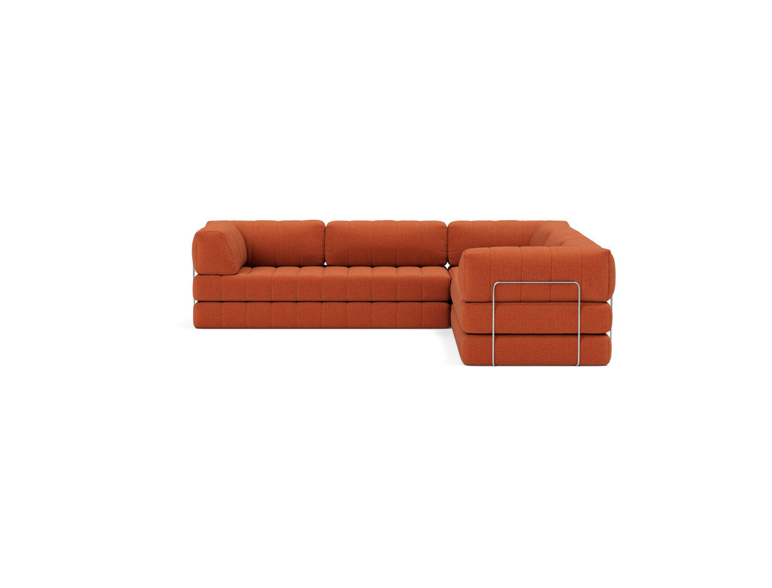 Canapea extensibila de colt CozyPad cu brate Esina Rust Orange 312x312cm