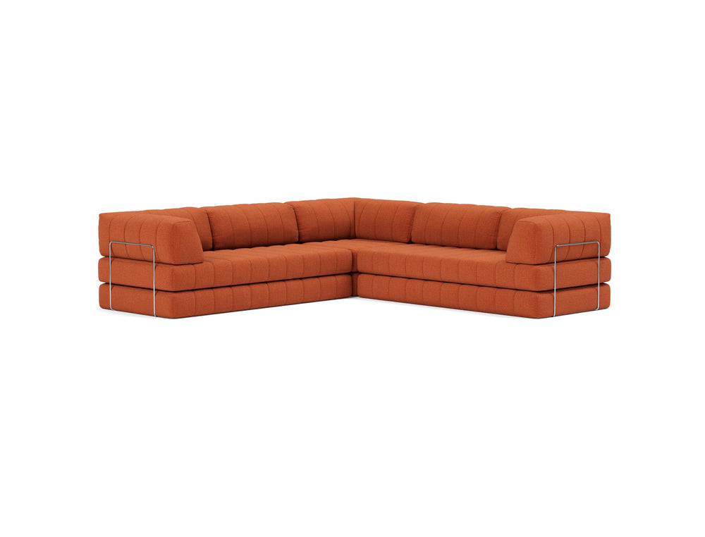 Canapea extensibila de colt CozyPad cu brate Esina Rust Orange 312x312cm
