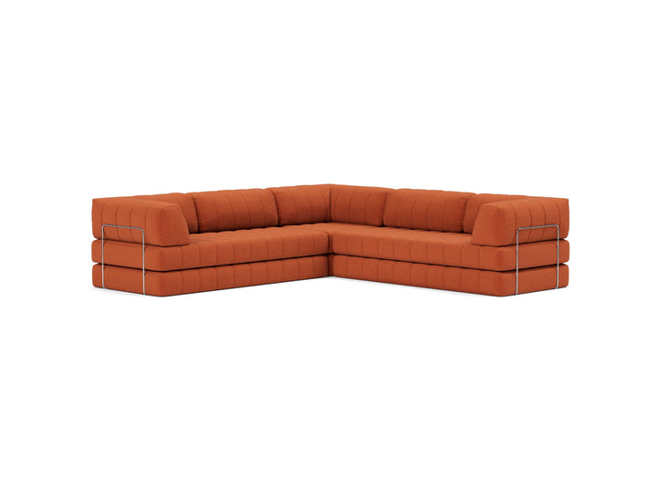 Canapea extensibila de colt CozyPad cu brate Esina Rust Orange 312x312cm