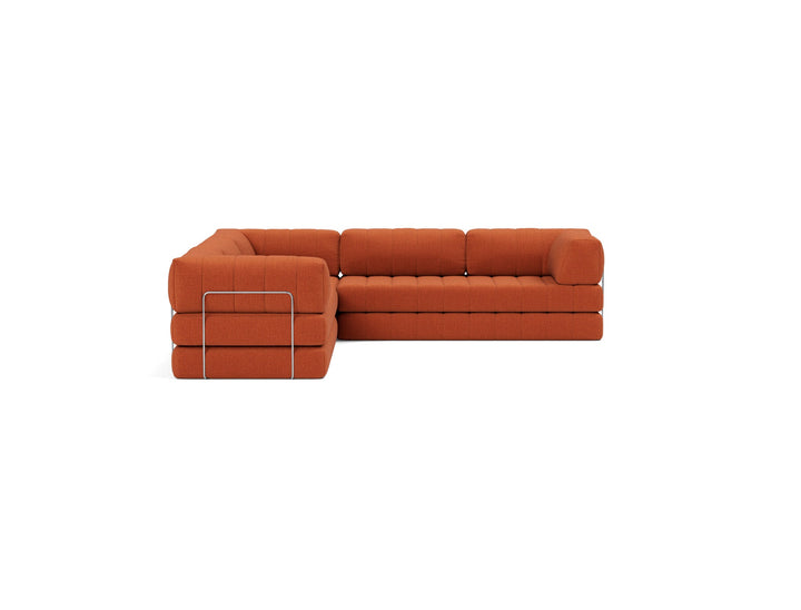 Canapea extensibila de colt CozyPad cu brate Esina Rust Orange 312x312cm