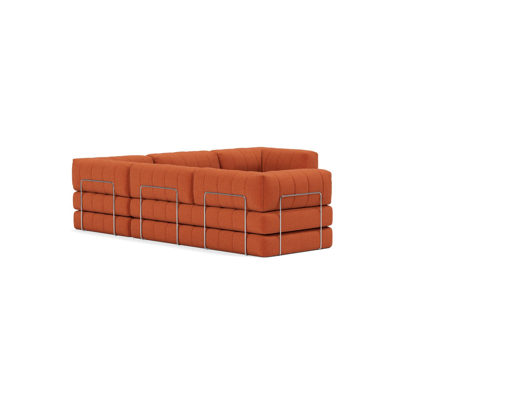 Canapea extensibila de colt CozyPad cu brate Esina Rust Orange 312x312cm
