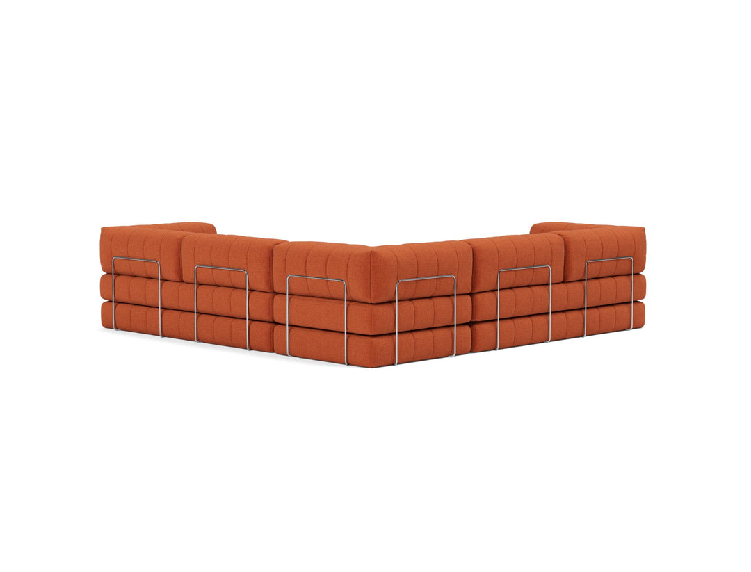 Canapea extensibila de colt CozyPad cu brate Esina Rust Orange 312x312cm