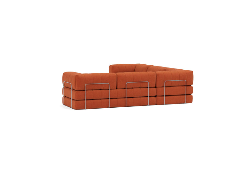 Canapea extensibila de colt CozyPad cu brate Esina Rust Orange 312x312cm