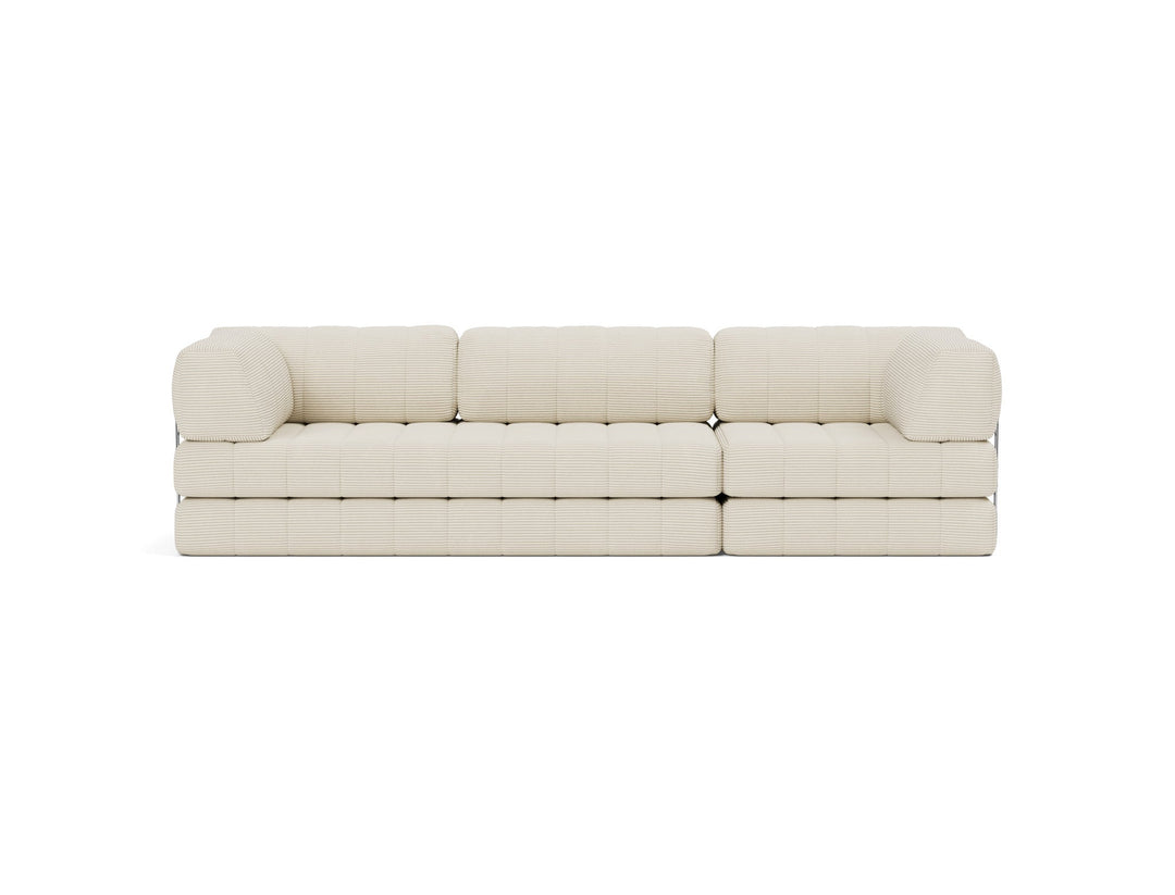 Canapea extensibila CozyPad Grand cu brate Corduroy Ivory 312cm