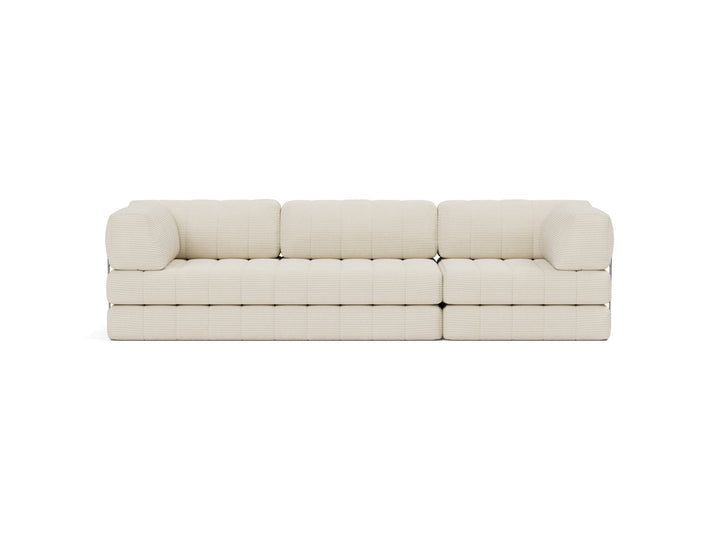 Canapea extensibila CozyPad Grand cu brate Corduroy Ivory 312cm