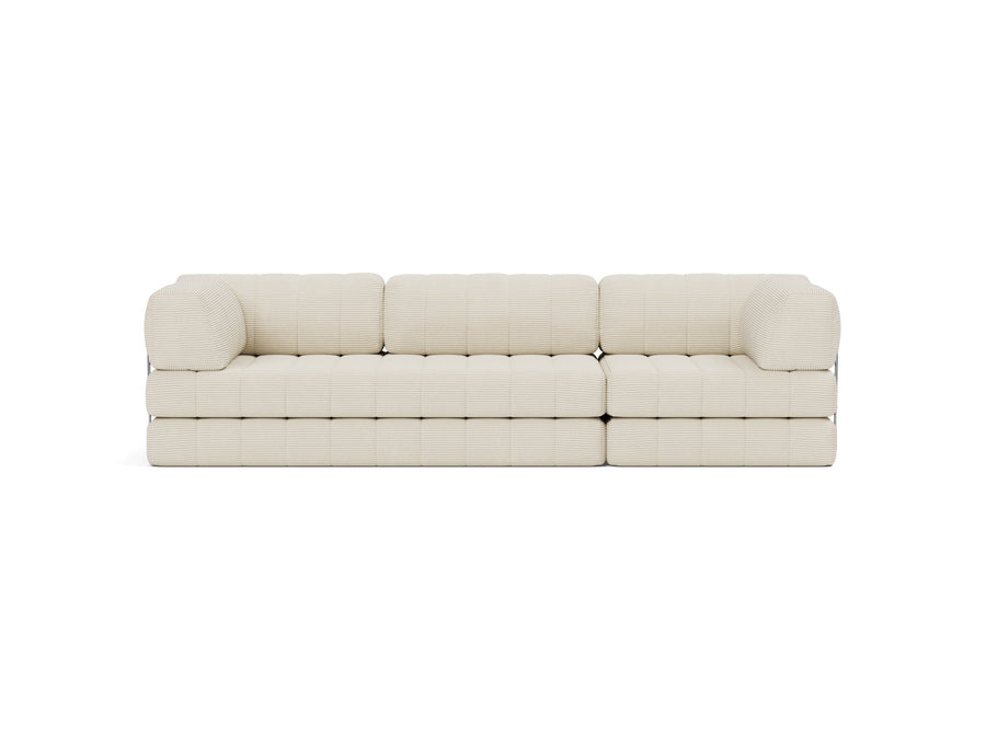 Canapea extensibila CozyPad Grand cu brate Corduroy Ivory 312cm